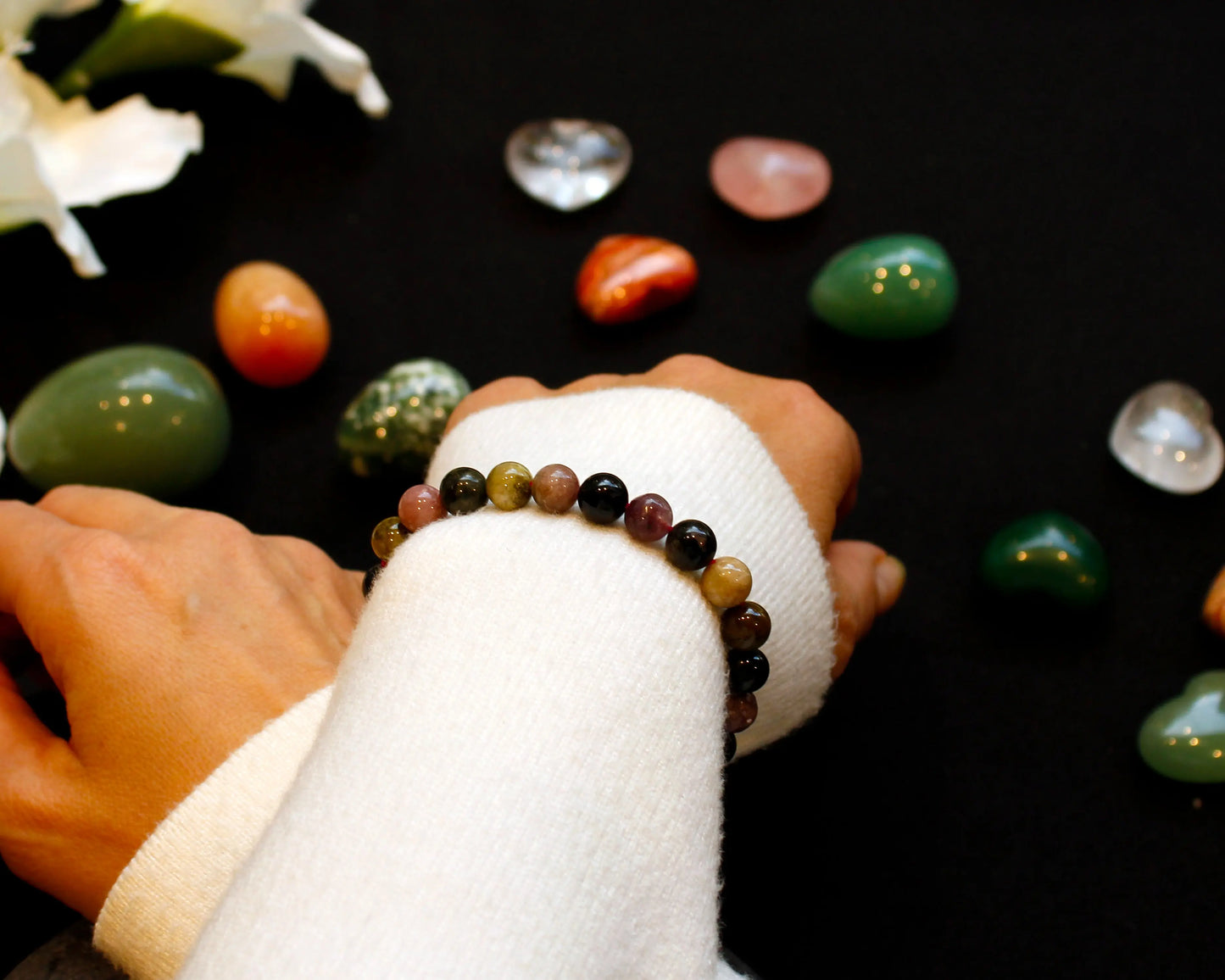 Turmalin Armband multicolor 8 mm handgefertigtes Schmuckstück aus Brasilien für Balance Energie und Lebensfreude Tiger Treasure - Qualität, inspiriert seit 1890