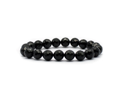 Turmalin Schörl Armband facettiert 10 mm handgefertigtes Schmuckstück aus Brasilien für Schutz Stärke und innere Balance - Tiger Treasure - Qualität, inspiriert seit 1890