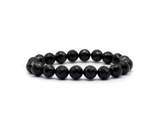 Turmalin Schörl Armband facettiert 10 mm handgefertigtes Schmuckstück aus Brasilien für Schutz Stärke und innere Balance Tiger Treasure - Qualität, inspiriert seit 1890