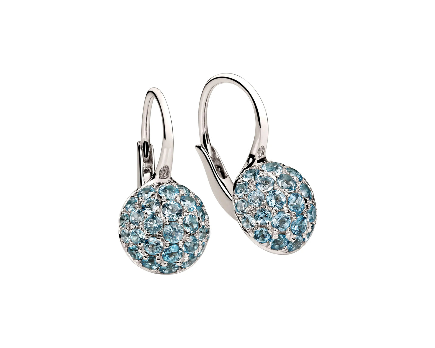 White gold earrings with Swiss topaz